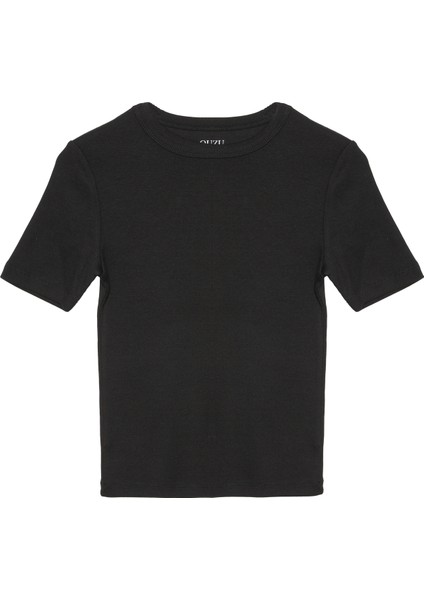 Fitilli Basic Tişört Siyah