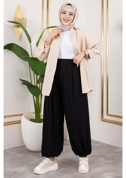 Belilastikli Şalvar Pantolon