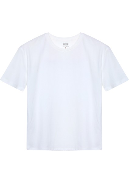 Bisiklet Yaka Basic Tişört Ekru fiyatları