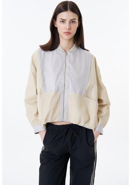 Blok Detaylı Bomber Ceket Bej fiyatları