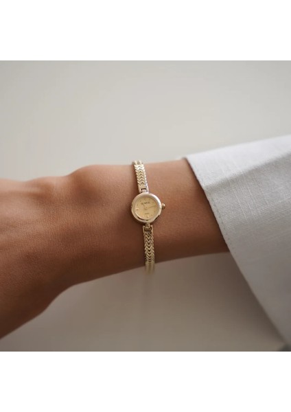 Geneve Pelik Kordon Yuvarlak Kadran Altın Saat