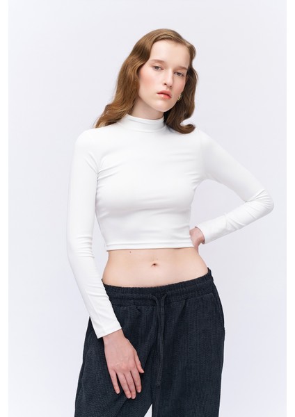 Balıkçı Yaka Basic Body Ekru