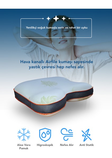 Aloe Vera Kumaşlı Horlama Azaltıcı-Önleyici Yastık,ortopedik Cilt Dostu Visco Parçacıklı Yastık modelleri