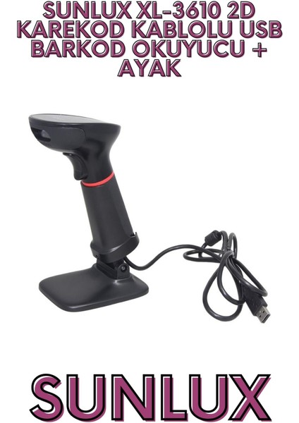 XL-3610 2d Karekod Kablolu USB Barkod Okuyucu + Ayak fırsatları