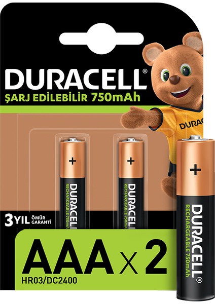 2 Adet Duracell Şarj Edilebilir 750MAH 2'li Ince Pil fiyatları