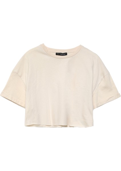 Crop Basic Tişört Bej fiyatları