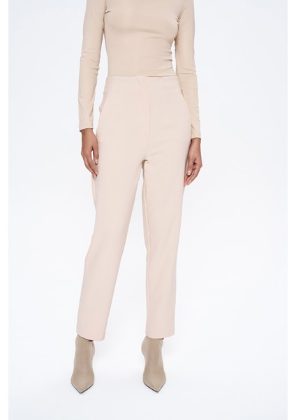 Pens Detaylı Pantolon Açık Bej