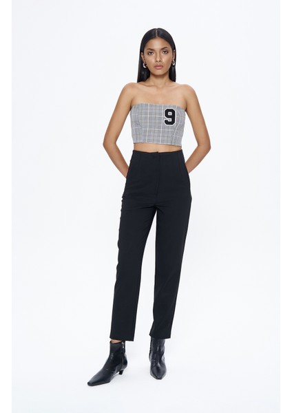 Pens Detaylı Pantolon Siyah