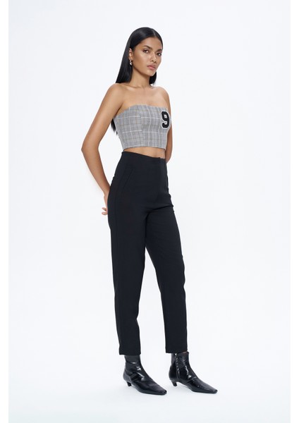Pens Detaylı Pantolon Siyah