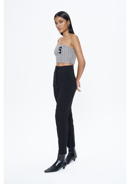 Pens Detaylı Pantolon Siyah