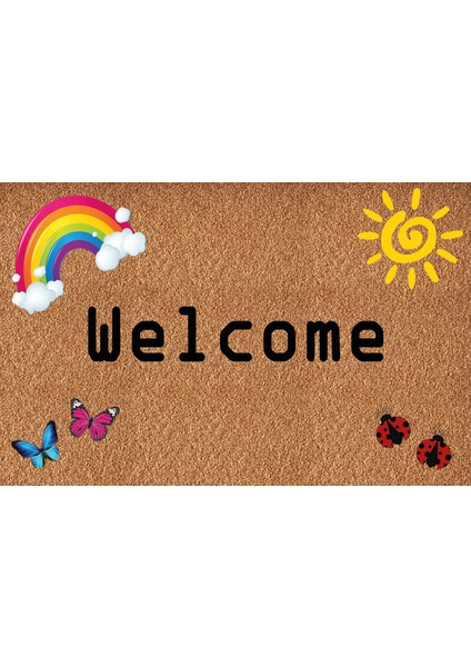 Dekoratif , Eğlenceli Dijital Baskı Kapı Önü Paspası - Paspas