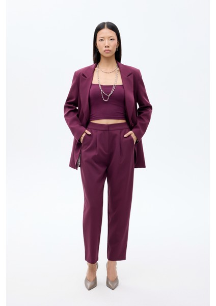 Beli Lastikli Kumaş Pantolon Mürdüm fiyatları