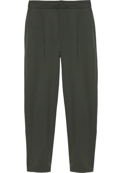 Beli Lastikli Kumaş Pantolon Haki