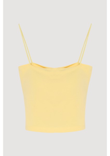 Modal Askılı Crop Basic Atlet Sarı fiyatları