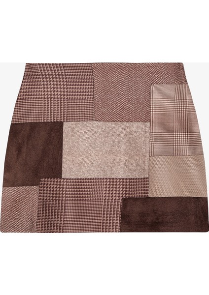 Patchwork Mini Etek Kahverengi modelleri
