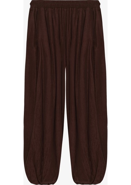 Beli Lastikli Pileli Şalvar Pantolon Kahverengi fiyatları