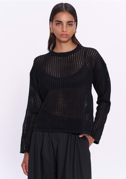 İnce Ajur Triko Siyah