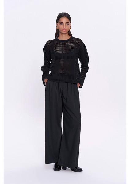 İnce Ajur Triko Siyah