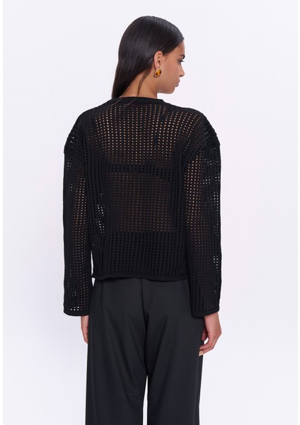 İnce Ajur Triko Siyah