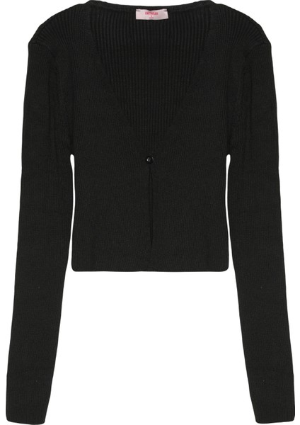 Tek Düğmeli Triko Hırka Siyah fiyatları