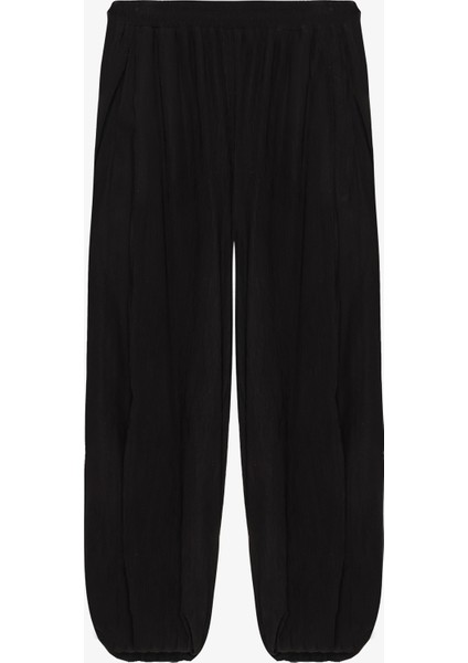 Beli Lastikli Pileli Şalvar Pantolon Siyah fiyatları