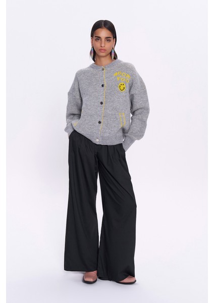 Smile Triko Hırka Gri