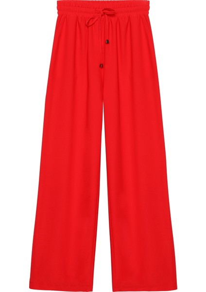 Beli Lastikli Bol Paça Pantolon Kırmızı fiyatları