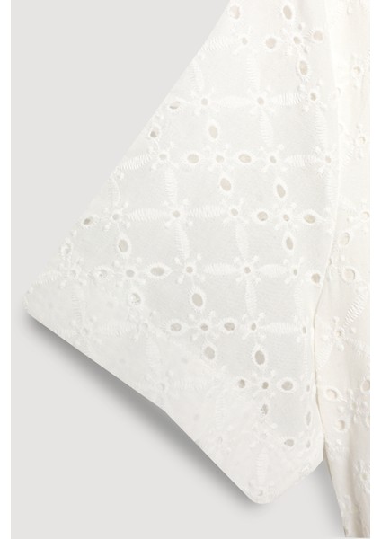 Fisto Detaylı Bağlamalı Mini Elbise Ekru indirimleri