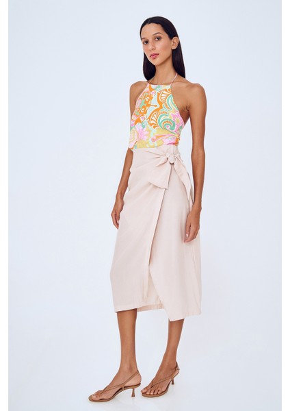 Beli Bağlamalı Anvelop Etek Taş