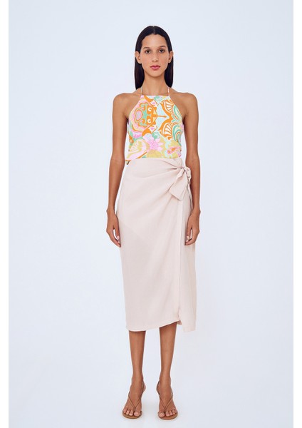 Beli Bağlamalı Anvelop Etek Taş