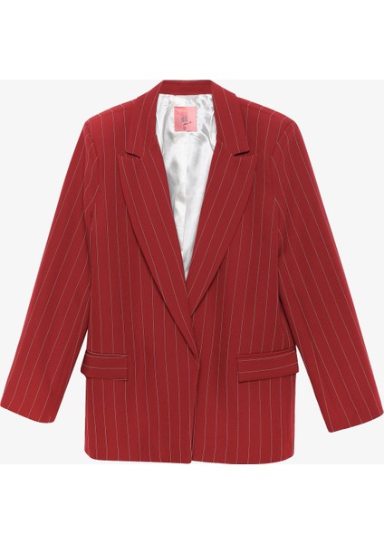 Çizgi Detaylı Blazer Ceket Bordo modelleri