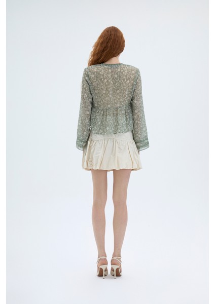 Bağlamalı Mini Balon Etek Taş