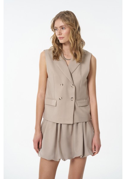 Beli Lastikli Mini Balon Etek Bej