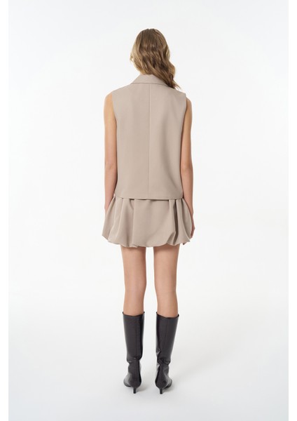 Beli Lastikli Mini Balon Etek Bej