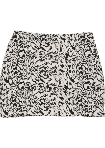 Desenli Mini Etek Siyah