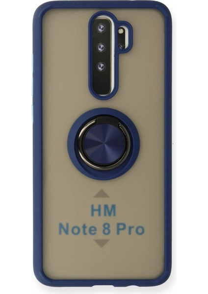 Xiaomi Redmi Note 8 Pro Kılıf Montreal Yüzüklü Silikon Kapak - Lacivert - MRS9026-2685