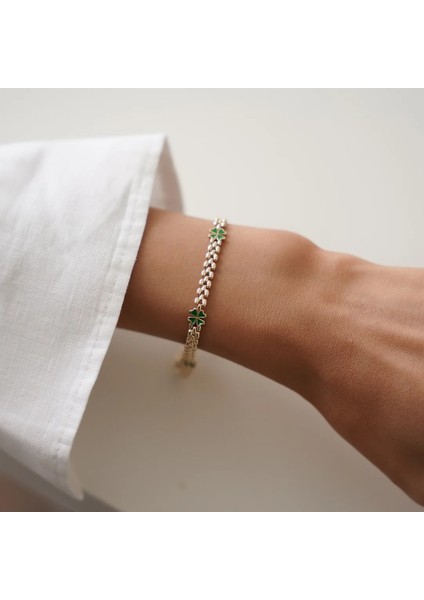 Retro Kordonda Yoncalı Altın Bileklik fiyatları