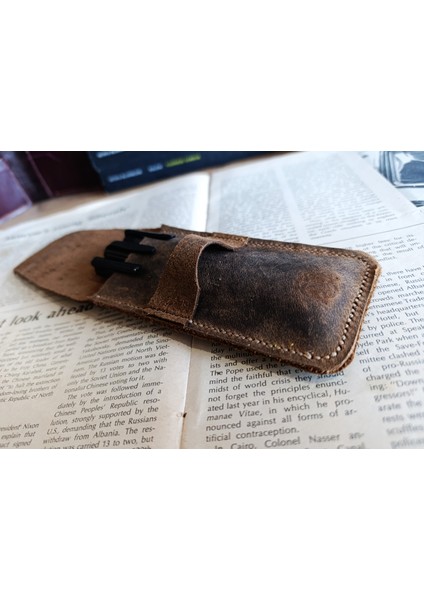 Crazy Gerçek Deri Özel Kalemleriniz Için Kalemlik ( 3*4 Kalem Için ) 28 cm \ 8 cm Büyük Boy Nlu2 fiyatları