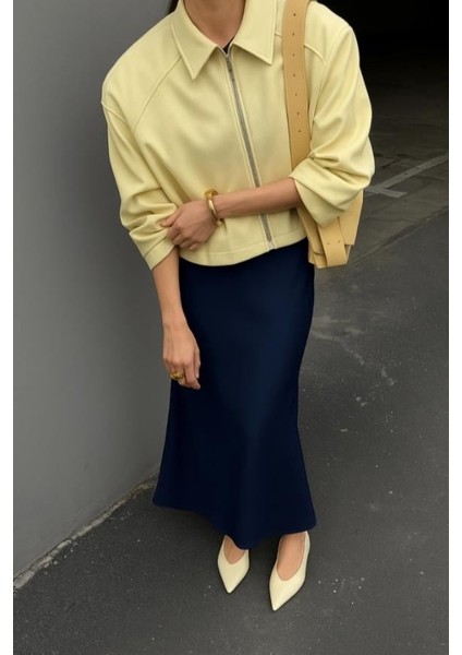 Basic Saten Etek Lacivert indirimleri