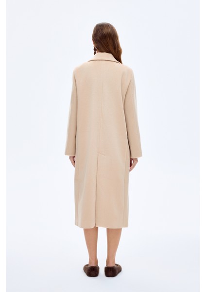 Vatkalı Yırtmaçlı Uzun Kaşe Kaban Taş