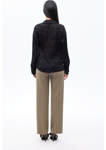 Toka Aksesuarlı Kruvaze Bluz Siyah