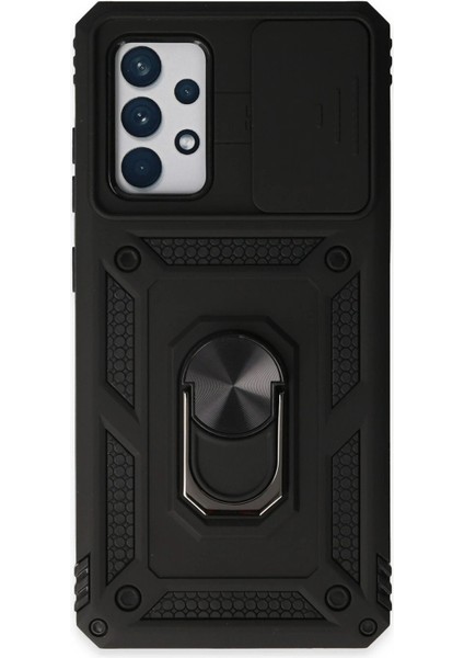 Samsung Galaxy A52 Kılıf Pars Lens Yüzüklü Silikon - Siyah - MRS1154-8115