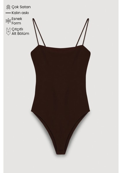 Askılı Bodysuit Siyah