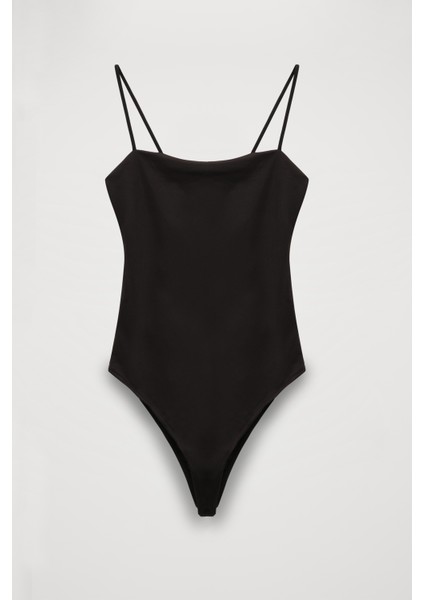 Askılı Bodysuit Siyah