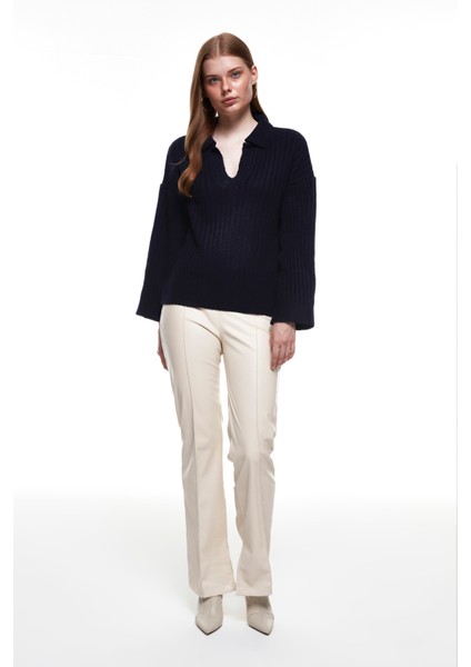 Polo Yaka Triko Kazak Lacivert