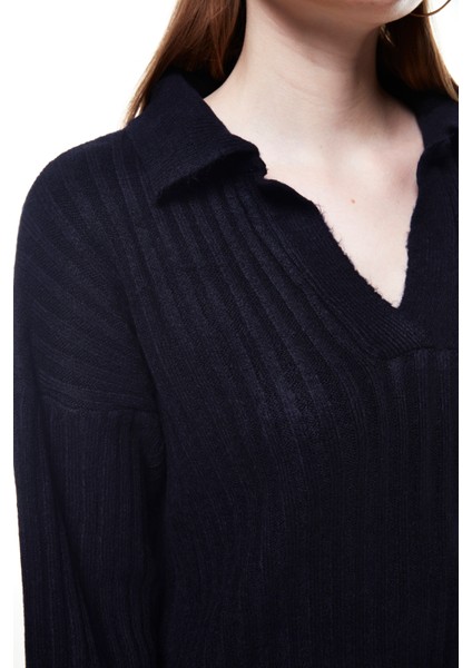 Polo Yaka Triko Kazak Lacivert