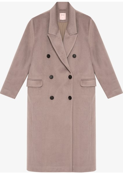 Vatkalı Yırtmaçlı Uzun Kaşe Kaban Vizon modelleri