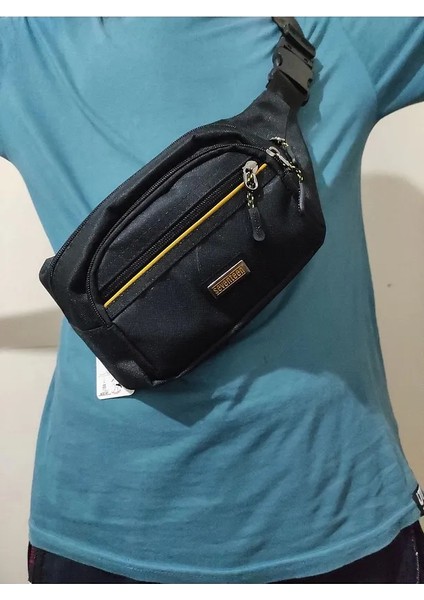 3471 Erkek Lüks Siyah Renk Bol Bölmeli Çapraz Çanta