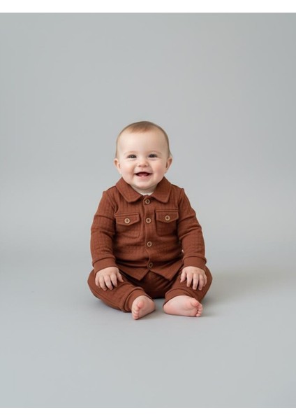 Erkek Bebek 3’lü Takım Kahverengi – “super Cool Dude” Baskılı modelleri