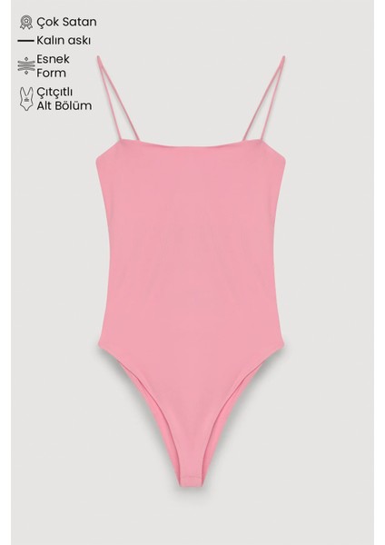 Askılı Bodysuit Pembe fırsatları